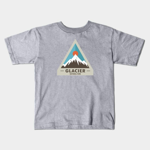 Glacier National Park Kids T-Shirt by esskay1000